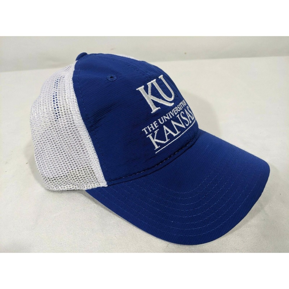 Adidas O/S Strap Back Univ of Kansas Jayhawks Football Baseball Hat Cap NEW